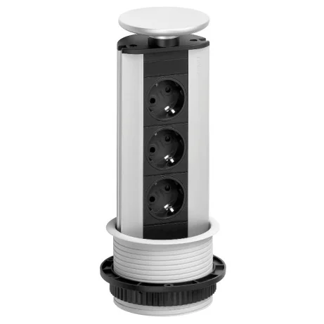 SCH EVOline Port Cuisine pistikupesa torn, 3xSchuko, anod. alumiinium