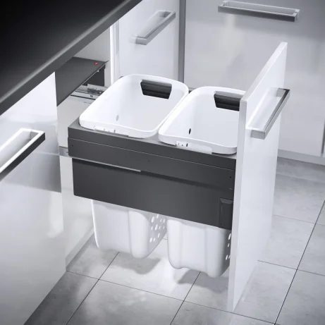 HAILO pesukorvide süsteem 450mm antratsiit ,2x33L ,490x320x620mm,raam+siinid