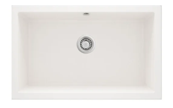 DEANTE valamu CORDA, 800x500x204mm, pealt või alt paigaldatav, kivi, valge