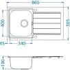 ALVEUS köögivalamu LINE MAXIM 20, 865x505mm, F/S, pööratav, roostevaba teras, satiin