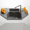ALVEUS köögivalamu SENSUAL 60, 900x610mm, I, graniit, steel-G04M
