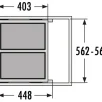 HAILO Euro Cargo S 600 prügikastisüsteem 30L/30L+katteplaat metall, K439,S403,L562, helehall