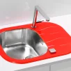 ALVEUS köögivalamu WAVE 10, 620x500mm, I, pööratav, roostevaba teras/must klaas
