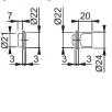 HOPPE kilp MSK91/845S/OL45 38-43mm SK/OL 5-8 DIN F49-R läikiv kroom minirosetiga