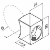 QRAIL adapter MOD0629 Ø 33,7mm torule AISI316 harjatud