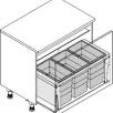 HAILO CARGO TRIPLE XL 900 prügikastisüsteem ülaplaadiga 28L/28L/28L, K402,S420, tumehall