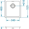 ALVEUS köögivalamu PURE 10, 405x525mm, F/S, roostevaba teras, satiin