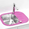 ALVEUS köögivalamu WAVE 10, 620x500mm, I, pööratav, roostevaba teras/violetne klaas