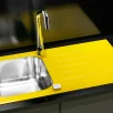 ALVEUS köögivalamu GLASSIX 10, 860x500mm, I, pööratav, roostevaba teras/kollane klaas
