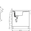 ALVEUS köögivalamu FORMIC 30, 760x500mm, I/U, graniit, carbon-G91