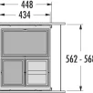 HAILO AS Cargo prügisüsteem 600mm 28L/13L/13L, tumehall L568 x S434 x K370