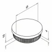 QRAIL otsakate MOD5732 torule Ø 33,7x2mm AISI316 harjatud