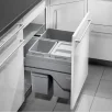 HAILO Euro Cargo S 600 prügikastisüsteem 30L/13L/13L+kaas+katteplaat metall, K439,S403,L568, helehall
