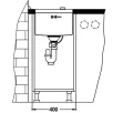 ALVEUS köögivalamu QUADRIX 20, 340x400x200mm, U, roostevaba teras, satiin