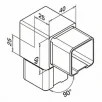 QRAIL liitmik MOD4301 torule 40x40x2mm 90° AISI304 harjatud