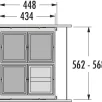 HAILO AS Cargo prügisüsteem 600mm 4x13L, tumehall L568 x S434 x K370