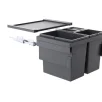 HAILO CARGO SYNCRO prügikastisüsteem 600mm 28L/13L/13L+1x kaas 13L ülaplaadiga, K424,S400,L568, tumehall