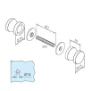GF uksenupp MOD0107 klaasuksele 6-12mm toon must