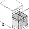 HAILO CARGO TRIPLE XL 500 prügikastisüsteem ülaplaadiga 18L/28L , K402,S420, tumehall