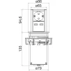 BACHMANN ELEVATOR torn pistikupesa 1x220V+1x, topelt USB, roostevaba