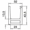 QRAIL Easy Glass Hybrid, base shoe, top mount,L=5000 mm, aluminium, matt silver, anodized 25µm