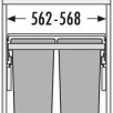 HAILO Euro Cargo S 600 prügikastisüsteem 30L/13L/13L+kaas+katteplaat metall, K439,S403,L568, helehall