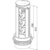 SCH EVOline Port pistikupesa torn, 3x230V + 1xUSB-A + C-Charger 5V 2,1A, must
