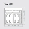 UNIONPLAST prügis. alusvann 600mm,L420-536mm,S405-482mm,2 ämbri jaoks,tumehall