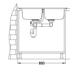 ALVEUS köögivalamu ELEGANT 40, 810x510mm, I, roostevaba teras, satiin
