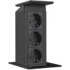 SCH EVOline Port Push pistikupesa torn, 3xSchuko, must
