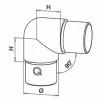 QRAIL liitmik MOD0303 90° torule 42,4x2mm AISI316 harjatud
