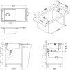 ALVEUS köögivalamu STRICTO 20, 860x472mm, vasak, pealt paigaldatav (F/S), roostevaba teras, satiin