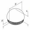 QRAIL otsakate MOD5730 torule Ø 42,4x2,6mm AISI316 harjatud