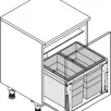 HAILO CARGO TRIPLE XL 600 prügikastisüsteem ülaplaadiga 28L/28L , K402,S420, tumehall