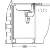 ALVEUS köögivalamu LINE START 60, 615x500mm, I, roostevaba teras, satiin