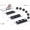 SCH EVOline Backflip pistikupesa, 2xSchuko+1xUSB-C, must läikiv klaas