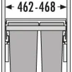 HAILO Euro Cargo S 500 prügikastisüsteem 30L/19L+katteplaat metall, helehall