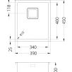 ALVEUS köögivalamu QUADRIX 20, 390x450x200mm, F/S, roostevaba teras, satiin