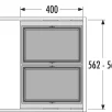 HAILO CARGO SYNCRO prügikastisüsteem 600mm 28L/28L ülaplaadiga, K424,S400,L568, tumehall