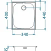ALVEUS köögivalamu BASIC 10, 380x440mm, I, roostevaba teras, satiin