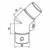 QRAIL liitmik MOD0300 135° torule 42,4x2mml AISI304 harjatud