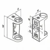 QRAIL postikinnitus MOD0557 seinale torule 42,4mm AISI304 harjatud
