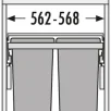 HAILO Euro Cargo S 600 prügikastisüsteem 30L/30L+katteplaat metall, K439,S403,L562, helehall