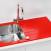 ALVEUS köögivalamu GLASSIX 10, 860x500mm, I, pööratav, roostevaba teras/punane klaas