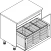 HAILO CARGO TRIPLE XL 900 prügikastisüsteem ülaplaadiga 28L/28L/28L, K402,S420, tumehall