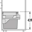 HAILO Euro Cargo S 450 prügikastisüsteem 19L/19L+katteplaat metall, helehall