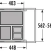HAILO Euro Cargo S 600 prügikastisüsteem 30L/13L/13L+kaas+katteplaat metall, K439,S403,L568, helehall