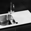 ALVEUS köögivalamu GLASSIX 10, 860x500mm, I, pööratav, roostevaba teras/valge klaas