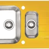 ALVEUS köögivalamu GLASSIX 20, 860x500mm, I, pööratav, roostevaba teras/kollane klaas