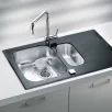 ALVEUS köögivalamu GLASSIX 20, 860x500mm, I, pööratav, roostevaba teras/must klaas